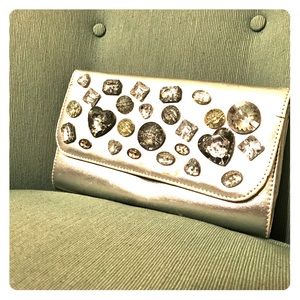 Jeweled silver Prom clutch